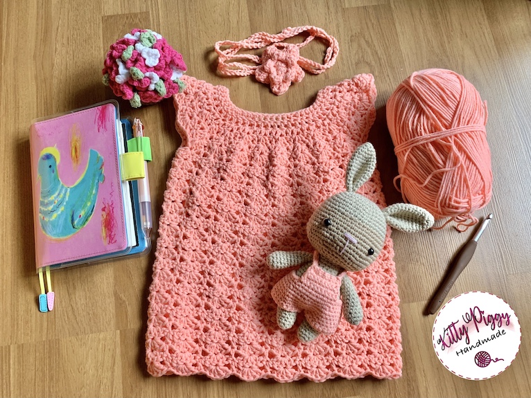 Simple Crochet Pattern Baby Dress and Hair Band